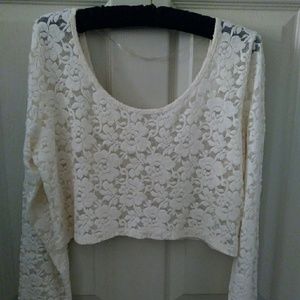 Mossimo Crop Lace Ballet Dog Bone Top XXL